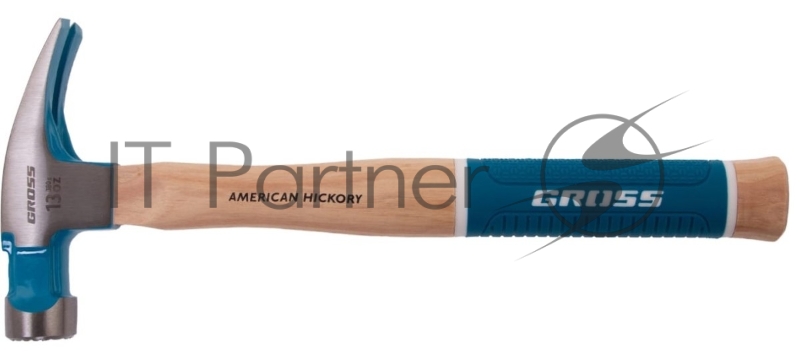 Молоток-гвоздодер Gross AMERICAN HICKORY 380 г, угол 75, магнит, обрезиненная рукоятка