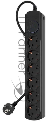 Сетевой фильтр Ippon BK-6-EU-1.8-10-B 1.8 м, 6 розеток, черный, коробка
