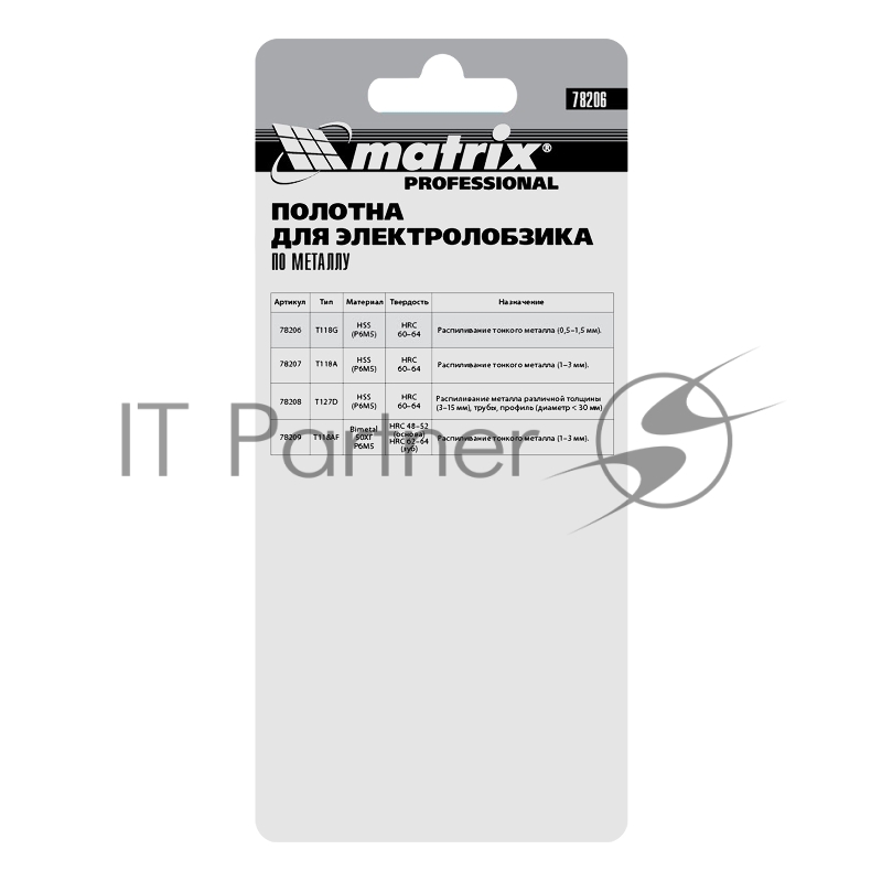 Полотна для электролобзика Matrix по металлу, 3 шт. T118G, 50 х 0,8мм, HSS