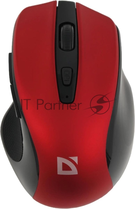 Мышь беспроводная Defender Prime MB-053 красный, 1600 dpi, радиоканал, USB, кнопки - 6