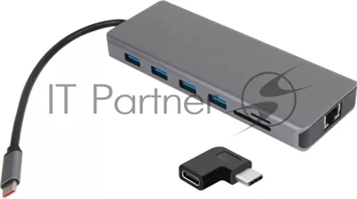 USB-концентратор VCOM CU4706, USB Type-C, HDMI/DP/USB3.0/TC/USB2.0/RJ45/SD/TF/PD/3.5 мм jack, USB Type-C
