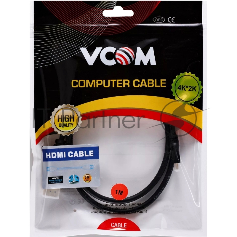 Кабель HDMI-19M --MicroHDMI-19M ver 2.0 1 м VCOM CG587-1M