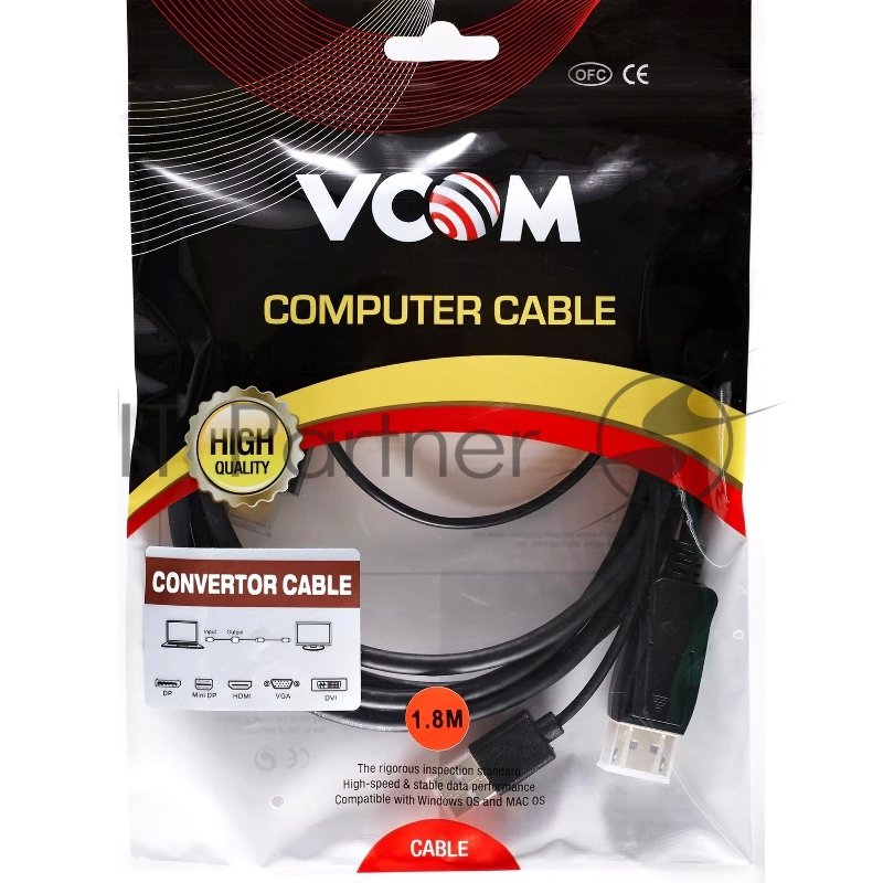 Кабель-переходник HDMI(M) +USB---> DP(M) 4K*60Hz 1.8M, VCOM