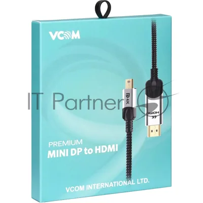 Кабель-переходник miniDisplayPort M-> HDMI M 4K@60Hz 1,5 м VCOM