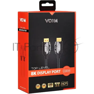 Кабель соединительный DISPLAY PORT v1.4, 8K@60Hz, 3m VCOM