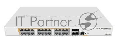 Коммутатор MikroTik CRS328-24P-4S+RM, 24×1 Гбит/с PoE + 4×10 Гбит/с SFP+, управляемый