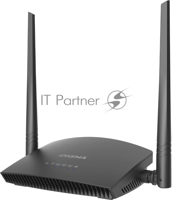 Роутер беспроводной Digma DWR-N301 N300 10/100BASE-TX черный (упак.:1шт)