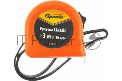 Рулетка Sparta Classic, 3 м х 16 мм, пластиковый корпус