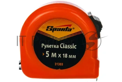 Рулетка Sparta Classic, 5 м х 18 мм, пластиковый корпус