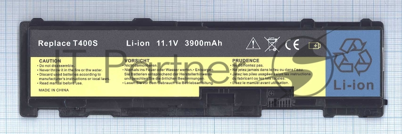 Аккумуляторная батарея для ноутбука Lenovo ThinkPad T410s (42T4833) 11.1V 3800mAh OEM черный