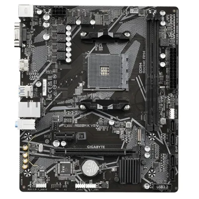 Материнская плата GIGABYTE A520M K V2, AM4, AMD A520, 2xDDR4, 4xSATA, 1xM.2, 1xPCIe 3.0 x16, HDMI, D-Sub, 1x1Gb LAN, 3x3.5 мм, 7.1, microATX