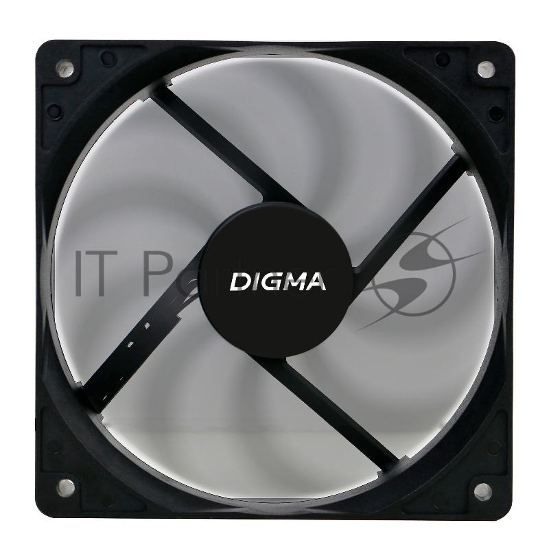 Вентилятор для корпуса Digma DFAN-120-9 черный, 120 мм, 1200 об/мин, 23 дБ, 4 pin