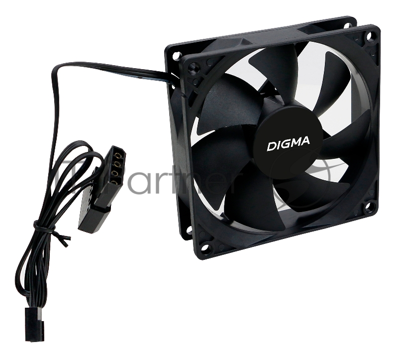Вентилятор для корпуса Digma DFAN-90 черный, 90 мм, 1800 об/мин, 23 дБ, 3 pin
