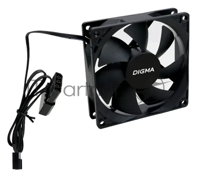 Вентилятор для корпуса Digma DFAN-90 черный, 90 мм, 1800 об/мин, 23 дБ, 3 pin