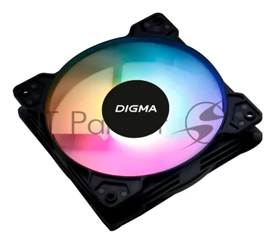 Вентилятор для корпуса Digma DFAN-FRGb1 черный, 120 мм, 1200 об/мин, 23 дБ, 4 pin