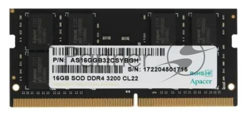 Оперативная память Apacer, DDR4, 16GB (1x16GB), 3200MHz, CL22, SO-DIMM