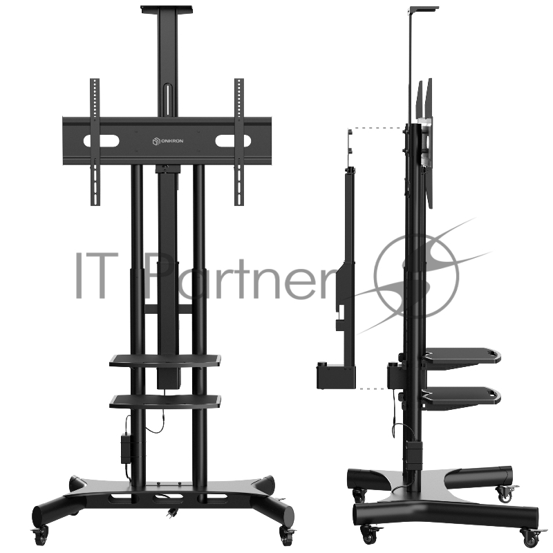 Подставка для телевизора Onkron TS1881 Elift черный 50"-86" макс.45кг напольный наклон