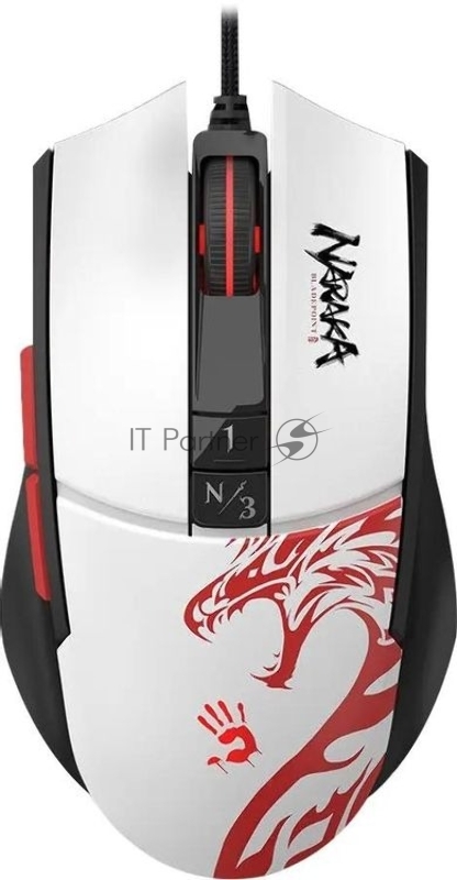 Мышь проводная A4Tech Bloody L65 Max белый, 12000 dpi, USB, кнопки - 7