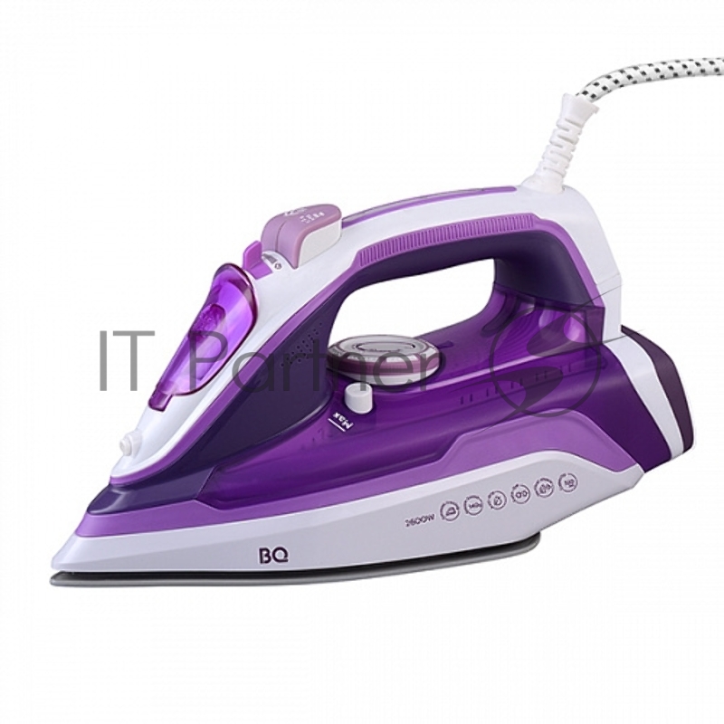 Утюг BQ SI1002 белый/фиолетовый, 2600 Вт, 30 г/мин, 140 г/мин, 320 мл