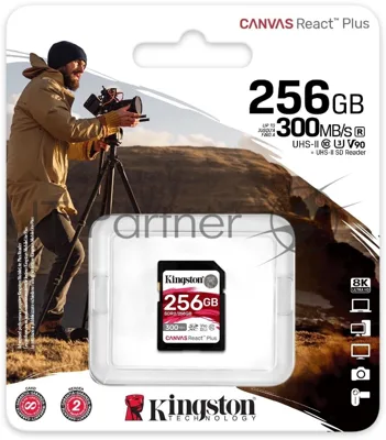 Флеш карта SDXC 256Gb Class10 Kingston SDR2/256Gb Canvas React Plus w/o adapter