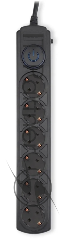Сетевой фильтр Ippon BK-6-EU-3-16-B 3 м, 6 розеток, черный, коробка