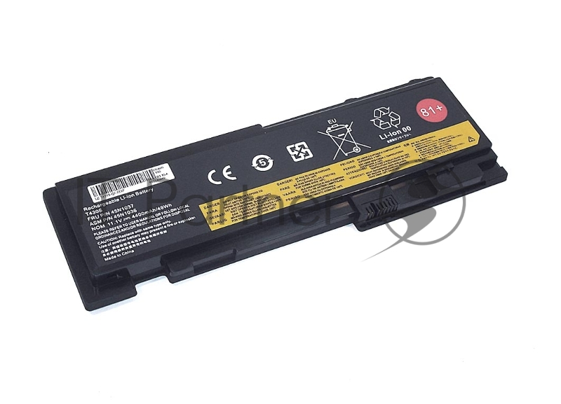 Аккумуляторная батарея для ноутбука Lenovo T430S 11.1V 4400mAh OEM черный