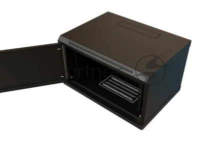 Шкаф коммутационный WRline (WR-TW-0945-SR-RAL9004) настенный 9U 600x450 мм пер. дв. металл 2 бок. пан. 60 кг черный 370 мм 500 мм IP20 сталь