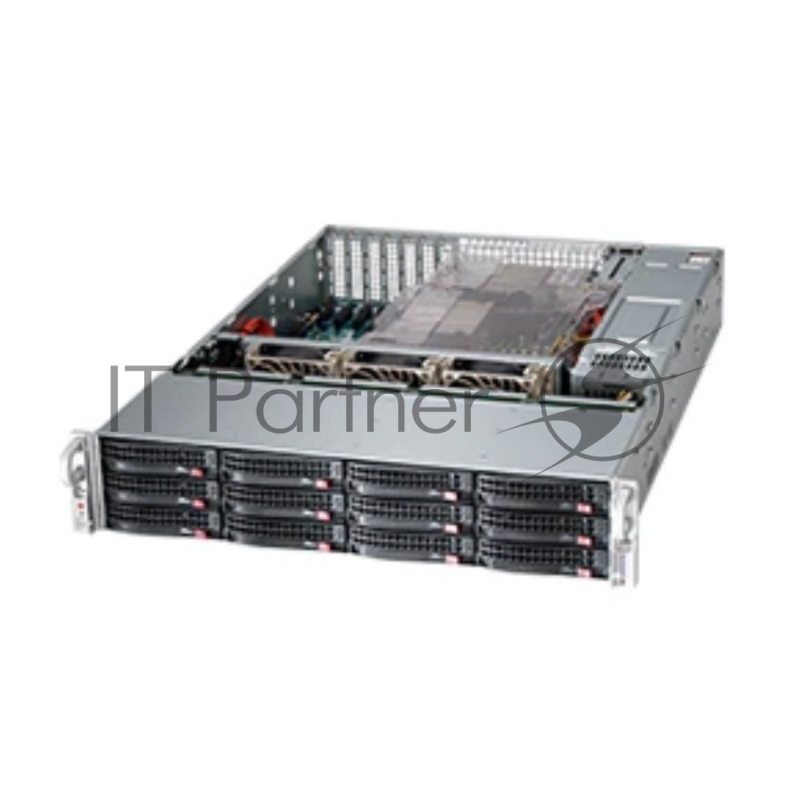 Компьютерный корпус SuperMicro CSE-826BAC12-R1K23LPB 2U, 2x1200W, 12x3.5" bay SAS3/SATA/NVMe4 7xLP, RM
