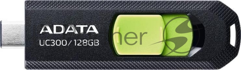 Флешка USB ADATA UC300 (ACHO-UC300-128G-RBK/GN), 128Gb, Type-C USB 3.2, R/W 100/30, черный/зеленый