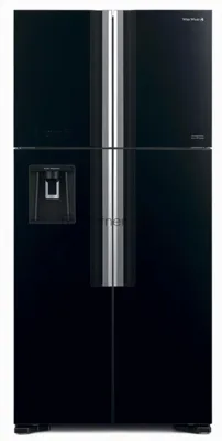 Холодильник Hitachi R-W660PUC7 GBK черный двухкамерный 396/144л морозилка сверху, No Frost, Side by Side