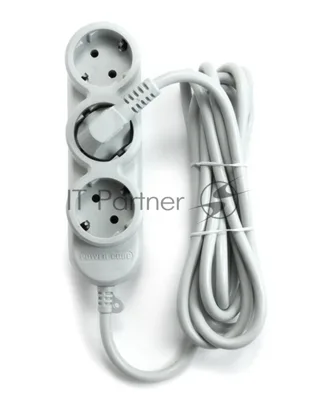 Удлинитель PC 3 м, 4 р, без выкл., 16А черный PC-2B-3M