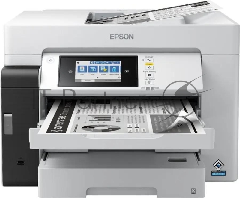 МФУ струйное EPSON M15180 (C11CJ41408), A3+, ч/б, печ. до 25 стр/мин., скан. до 26 стр/мин., 4800 x 1200 dpi (печать) 1200x1200dpi, USB, RJ-45, Wi-Fi, Air Print
