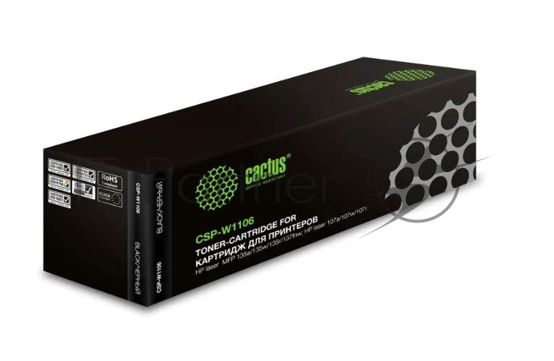 Картридж лазерный Cactus CSP-W1106 черный (1000 стр.) для HP Laser 107a/107r/107w/135a MFP/135r MFP/135w MFP/137fnw MFP