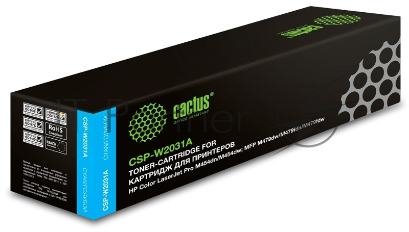 Картридж лазерный Cactus CSP-W2031A голубой (2100 стр.) для HP LJ M454/MFP M479