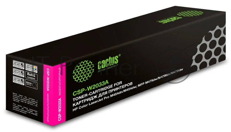 Картридж лазерный Cactus CSP-W2033A пурпурный (2100 стр.) для HP LJ M454/MFP M479