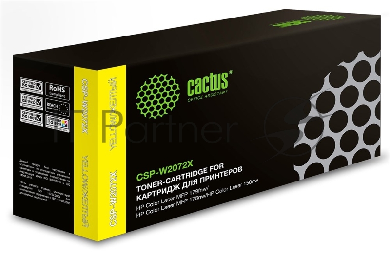 Картридж лазерный Cactus CSP-W2072X желтый (1300 стр.) для HP Color Laser 150a/150nw/178nw MFP/179fnw MFP
