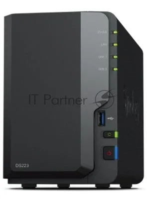 СХД настольное исполнение SYNOLOGY 2BAY NO HDD DS223