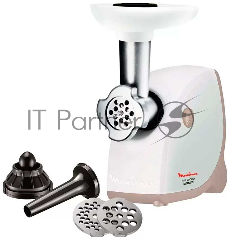 Мясорубка электрическая Moulinex ME461132 белый, 1600 Вт, 2.0 кг/мин, защита от перегрузки, насадки - 4