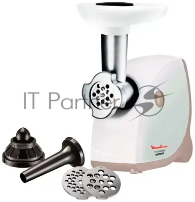 Мясорубка электрическая Moulinex ME461132 белый, 1600 Вт, 2.0 кг/мин, защита от перегрузки, насадки - 4
