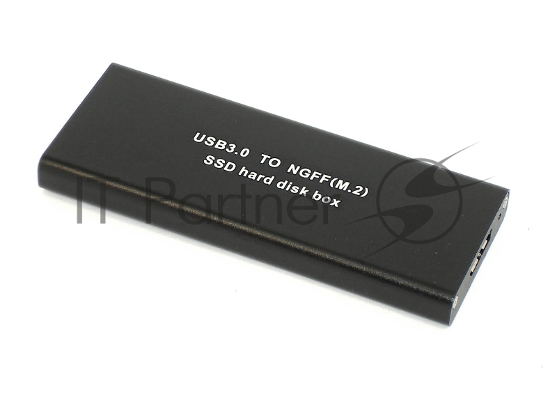 Бокс для SSD диска NGFF (M2) с выходом USB 3.0 алюминиевый, черный