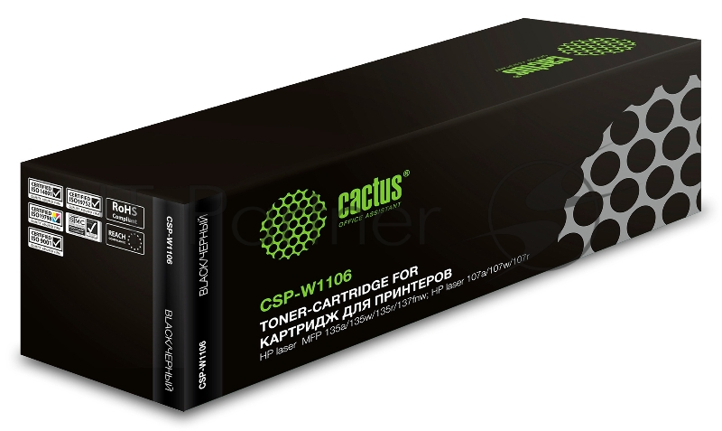 Картридж лазерный Cactus CSP-W1106X черный (3000 стр.) для HP Laser 107a/107r/107w/135a MFP/135r MFP/135w MFP/137fnw MFP