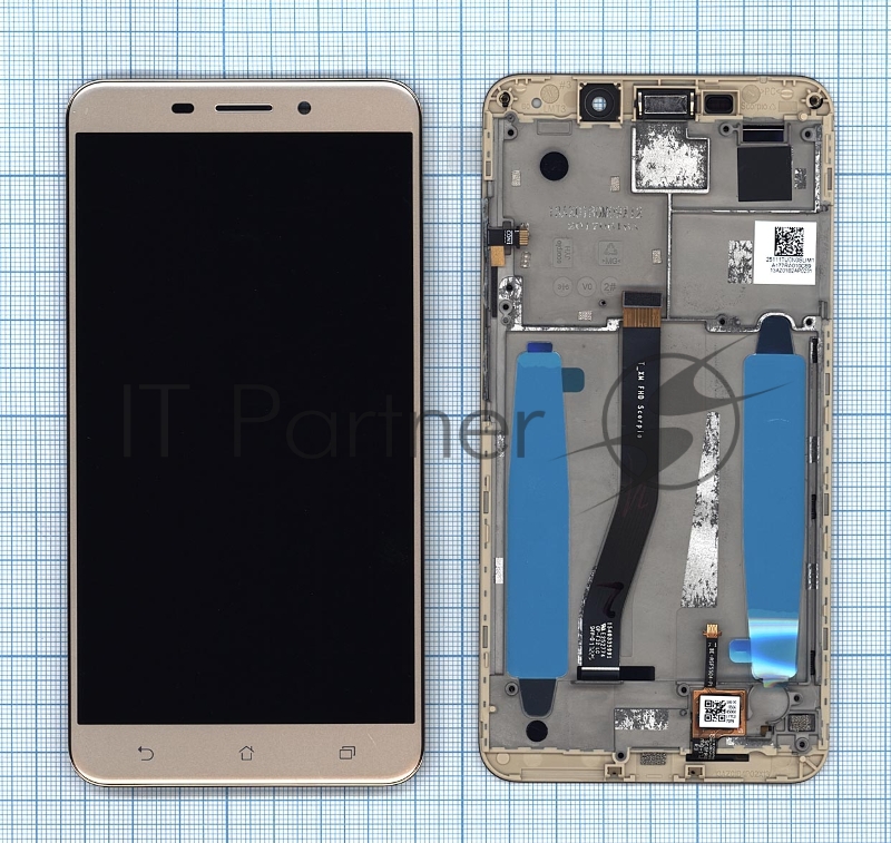 Дисплей для Asus ZenFone 3 Laser ZC551KL золотистый с рамкой