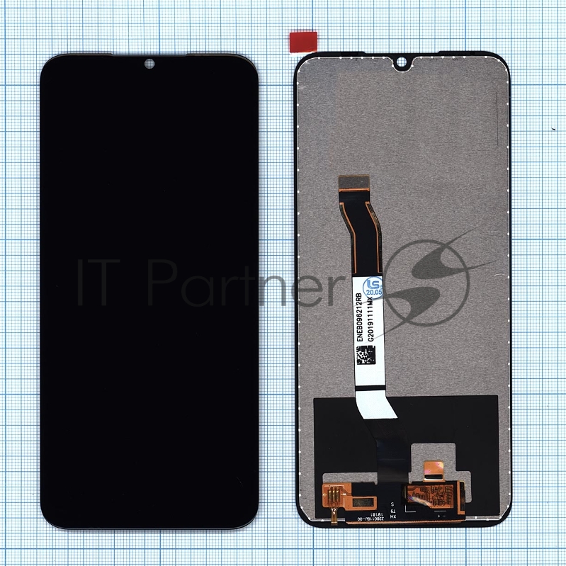Дисплей для Xiaomi Redmi Note 8, Redmi Note 8 2021 (small size) черный