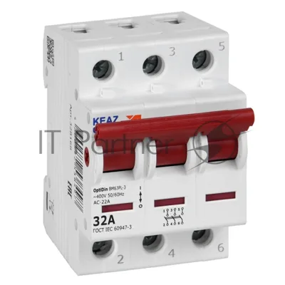 Выключатель нагрузки модульный OptiDin BM63PL-332-УХЛ3 (ВМ63PL) КЭАЗ 328168