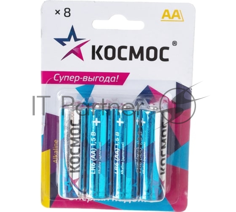 Элемент питания Космос алкалиновый AA/LR06 BP-8 (блист.8шт)