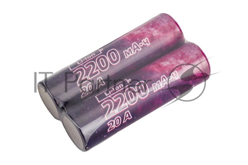 Аккумулятор 18650 Li-ion 2200мА.ч без защиты высокотоковый низкая шляпка (уп.2шт) КОСМОС KOC18650Li22UL20CS2