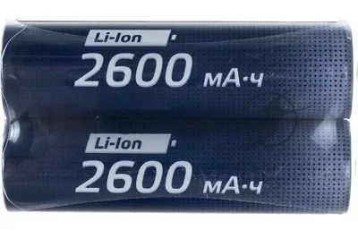 Аккумулятор 18650 Li-ion 2600мА.ч без защиты (уп.2шт) КОСМОС KOC18650Li-ion26US2