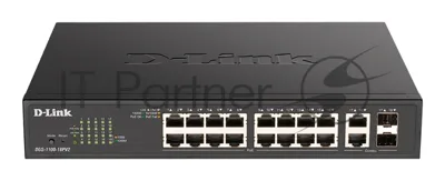 Коммутатор D-Link DGS-1100-18PV2/A3A, 16×1 Гбит/с + 2×1 Гбит/с Combo, настраиваемый