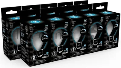 Лампа светодиодная Gauss Filament 105202209-D 9Вт цок.: E27 шар 220B 4100K св. свеч. белый нейт. (упак.: 10 шт)