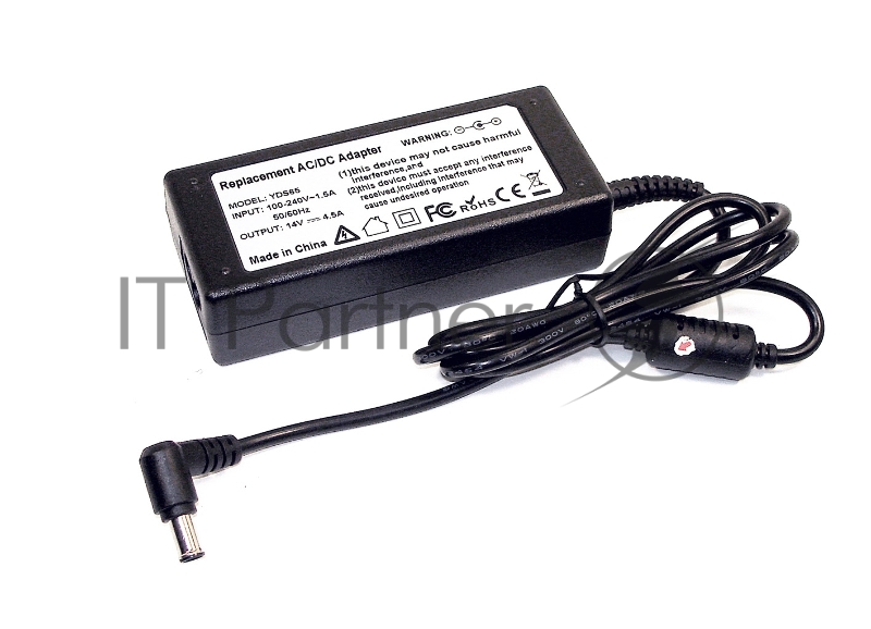 Блок питания для монитора и телевизора LCD 14V 4.5A 63W (6.5x4.4мм) OEM